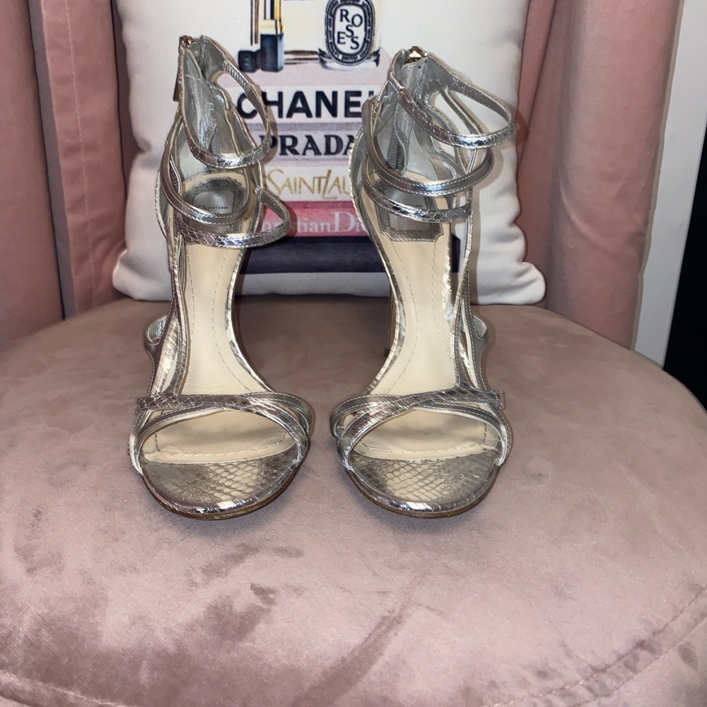 Christian Dior double sandal in silver